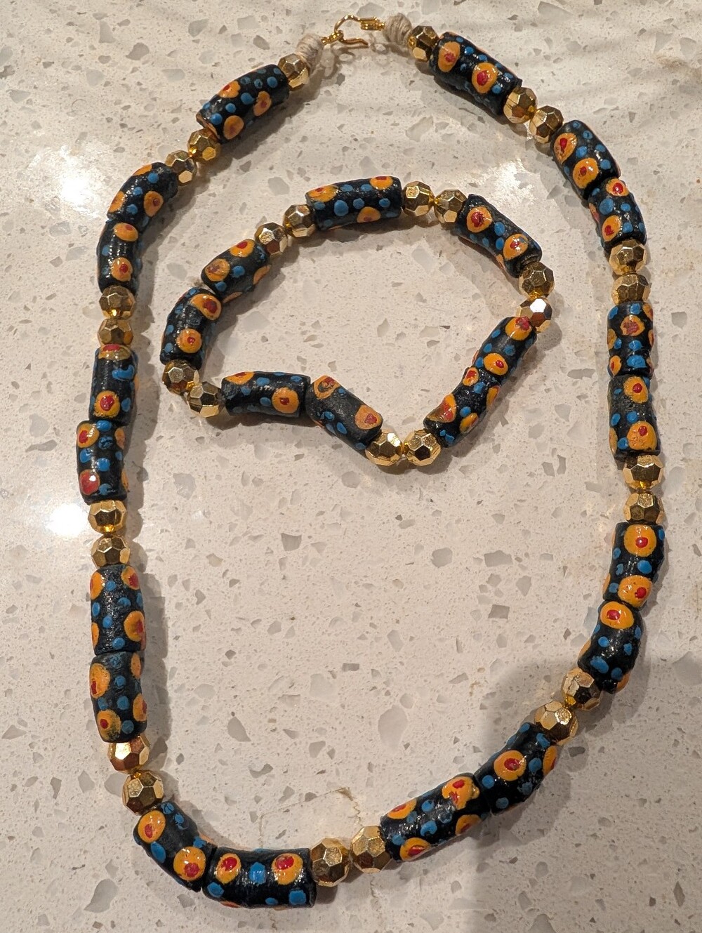 Handmade Vintage Bead Necklace & Bracelet Set
